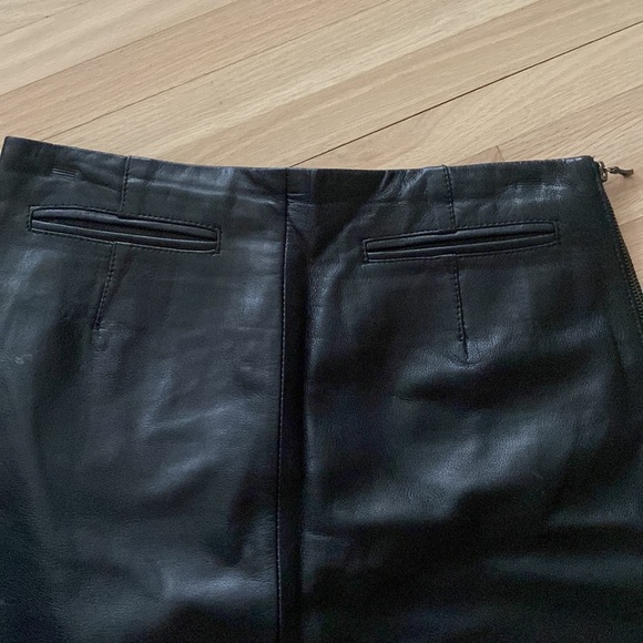 Rene Lezard Sexy Leather Skirt with zipper slit - Picture 3 of 8